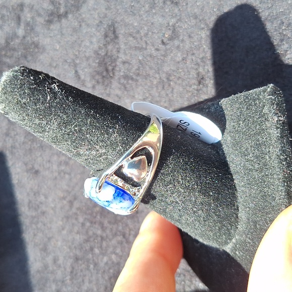 Blue Sodalite Stone Ring Women's Size 9 - Picture 4 of 7